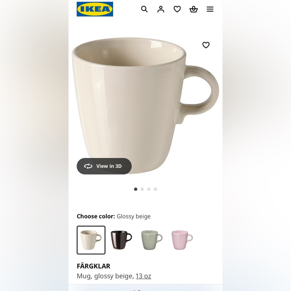 4 Glossy Beige IKEA Mugs